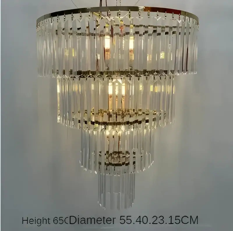 Luxury cascading crystal ice bar chandelier with clear crystal prisms and polished chrome frame for dining room decorbites crystal ice