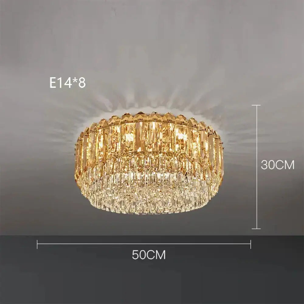 Luxury cascading gold crystal led wall lamp with two-tier faceted glass elements for elegant living room decorbites crystal led lighting