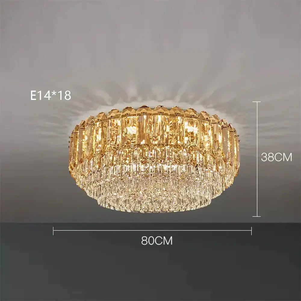 Luxury cascading gold crystal led wall lamp with two tiers of faceted glass decorbites crystal led living room lighting