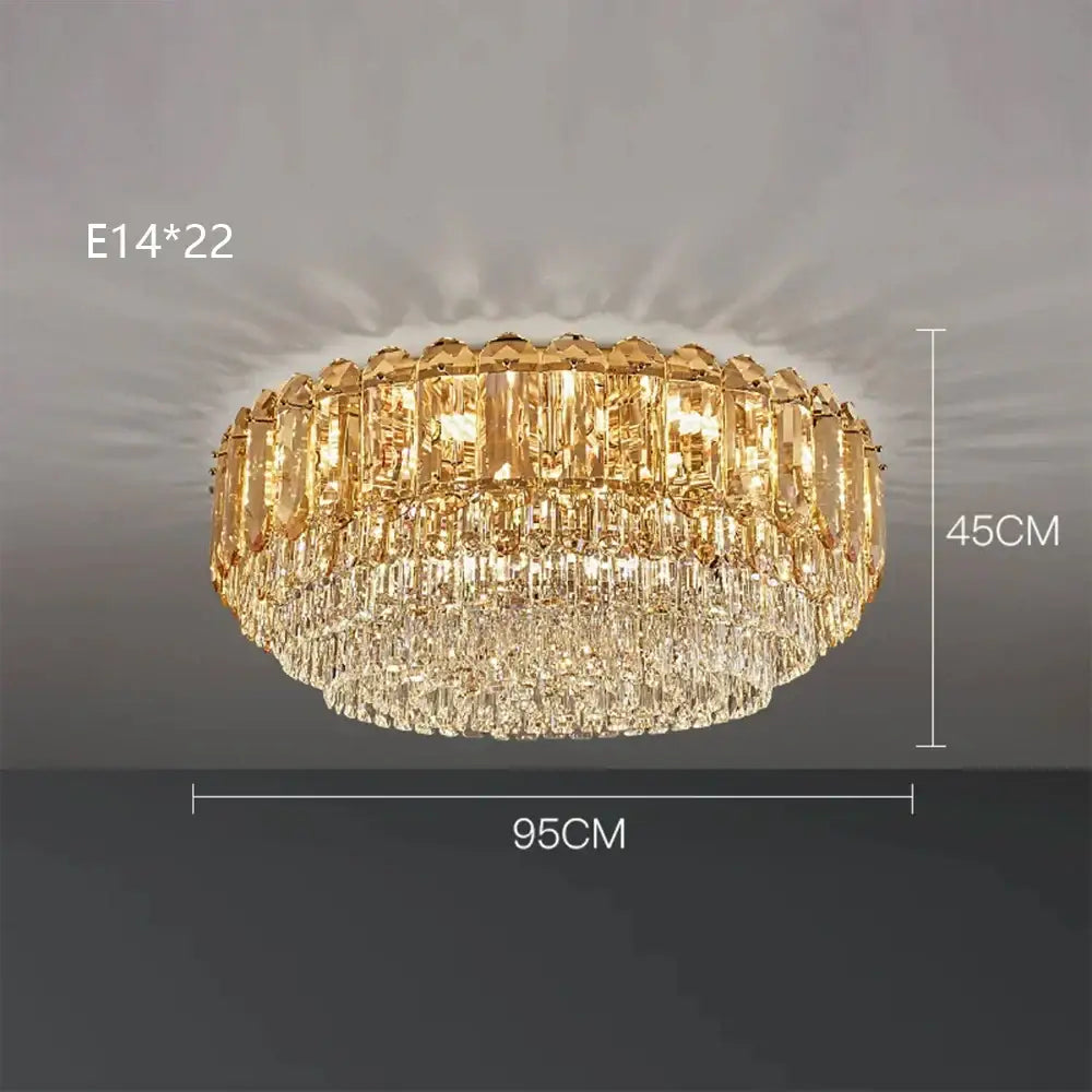 Luxury cascading gold crystal led wall lamp with tiered faceted glass elements and e14 bulb base decorbites crystal led