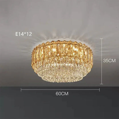 Luxury cascading gold crystal led wall lamp featuring two tiers of faceted glass in a central circular frame for decorbites crystal led wall lighting