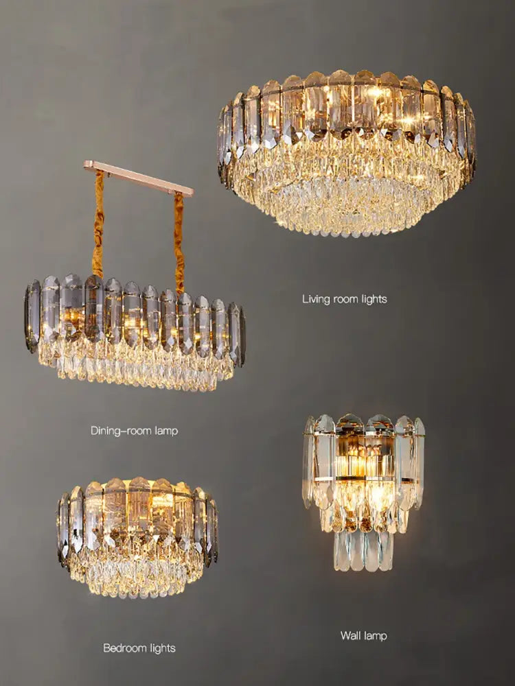 Elegant crystal led wall lamp with cascading clear glass and gold metal frame for luxury living room decorbites crystal led lighting