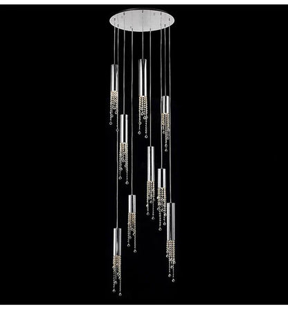 Luxury Chrome Crystal LED Chandelier for Staircase - Chandelier