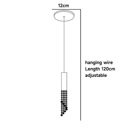 Luxury Chrome Crystal LED Chandelier for Staircase - Dia12 H120cm 1 / Golden lamp body / Cold White - Chandelier