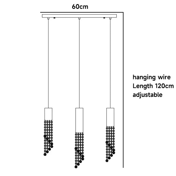 Luxury Chrome Crystal LED Chandelier for Staircase - L60 W12 H120cm 3 / Golden lamp body / Cold White - Chandelier