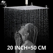 Luxury chrome square shower head in ultrathin stainless steel with multiple nozzles for modern bathroom use