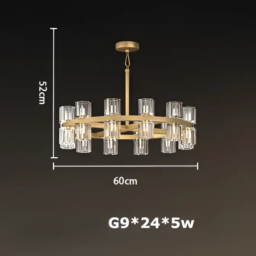 Luxury crystal black gold pendant light with gold-toned chandelier and 24 clear glass g9 bulbs for living room decorbites crystal black