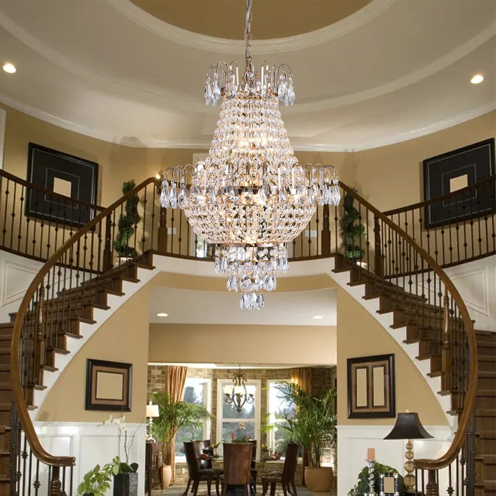 Luxury Crystal Chandelier Copper Color 7-Light Fixture - United States - Chandelier