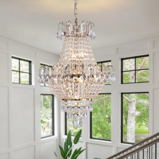 Luxury Crystal Chandelier Copper Color 7-Light Fixture - United States - Chandelier