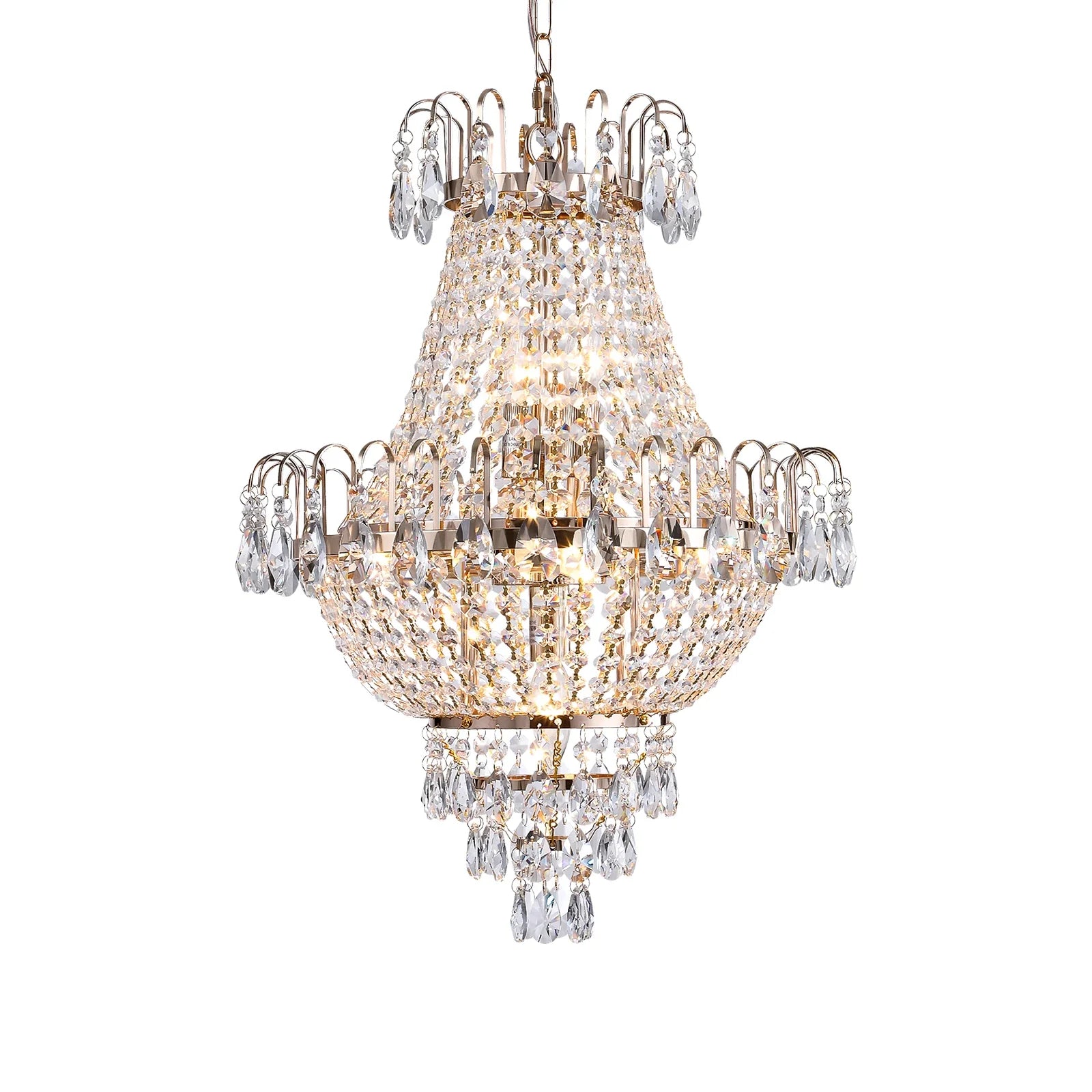 Luxury Crystal Chandelier Copper Color 7-Light Fixture - United States - Chandelier