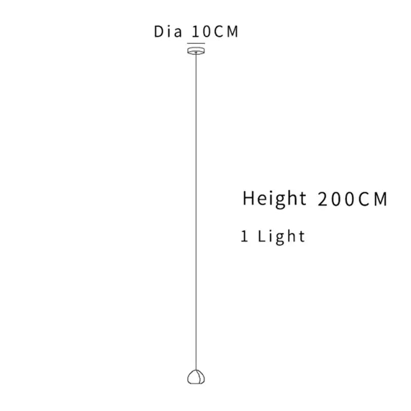 Minimalist decorbites crystal led chandelier pendant light with one bulb suspended by a slender cord, 10cm diameter