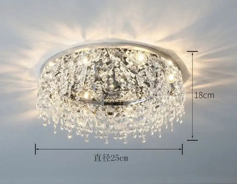 Luxury diamond crystal kitchen ceiling lamp with chrome finish and cascading clear crystal droplets decorbites crystal kitchen