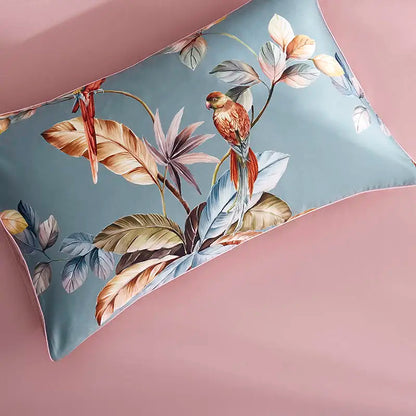 Luxury Egyptian Cotton Bedding Set - Flamingo Leaf Print