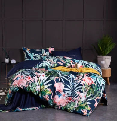 Luxury Egyptian Cotton Flamingo Bedding Set - Queen/King