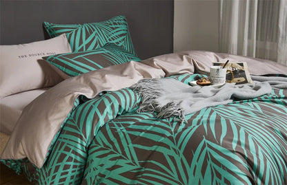 Luxury Flamingo Leaf Bedding Set | Cotton | Queen & King Size
