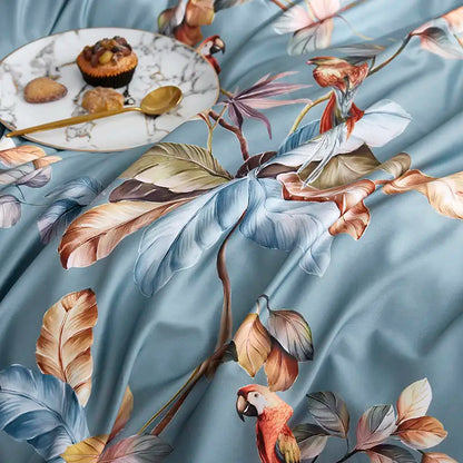 Luxury Flamingo Leaf Bedding Set - Queen or King Size