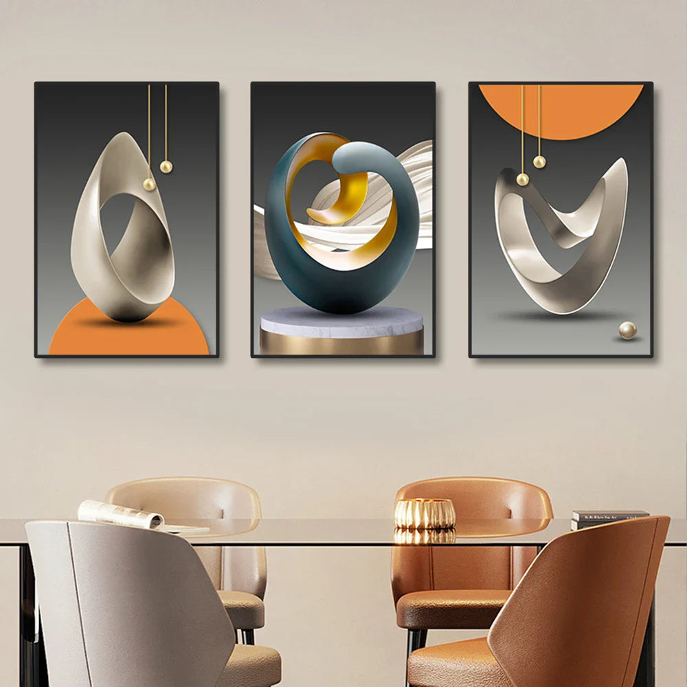 Luxury Geometric Canvas Prints Set