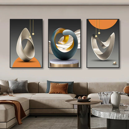 Luxury Geometric Canvas Prints Set