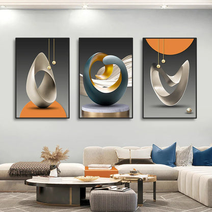 Luxury Geometric Canvas Prints Set