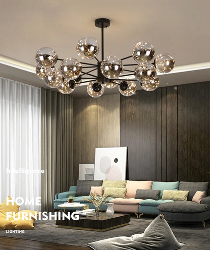 Luxury Glass Ball Nordic Chandeliers - Dimmable - Chandelier