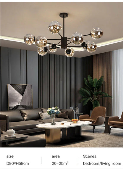 Luxury Glass Ball Nordic Chandeliers - Dimmable - Chandelier