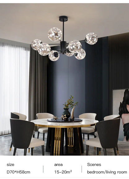 Luxury Glass Ball Nordic Chandeliers - Dimmable - Chandelier