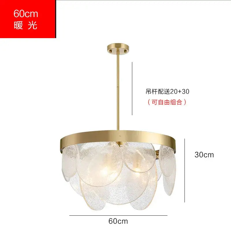 Luxury gold-toned pendant light with frosted glass bubble elements copper led pendant for dining room use