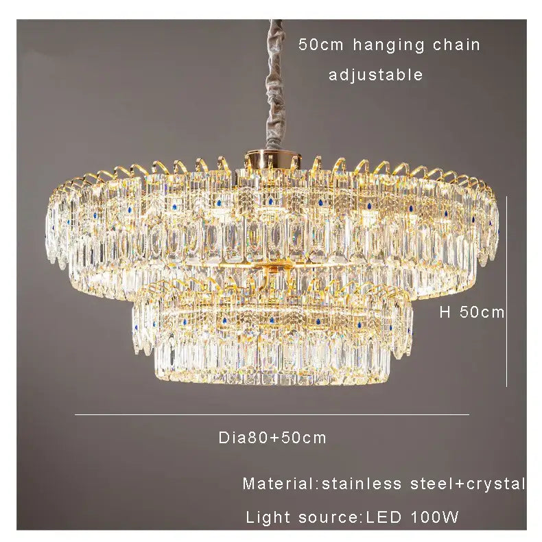 Luxury gold and blue crystal ceiling chandelier with gold-toned metal and 50cm adjustable chain by decorbites crystal ceiling