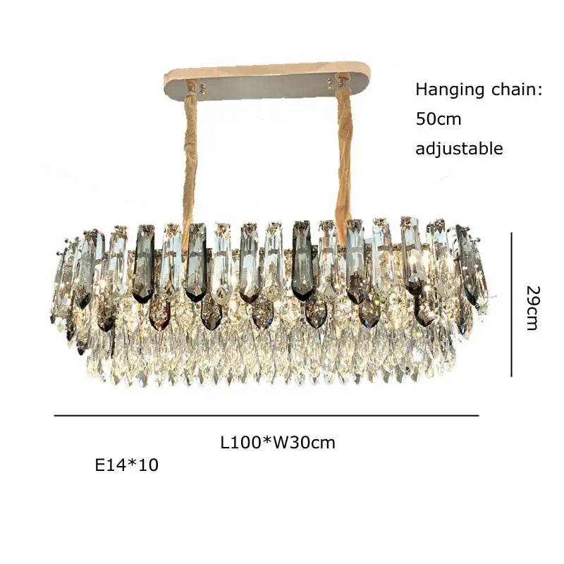 Luxury gold and bronze crystal modern pendant light with metallic frame and cascading teardrops for dining room decorbites crystal modern