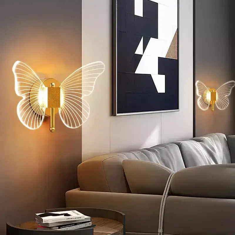 Luxury gold butterfly copper wall lamp with illuminated translucent wings perfect for bedroom decorbites butterfly copper wall sconce