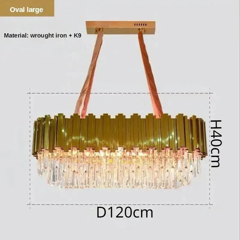 Luxury gold crystal art led ceiling chandelier with golden wrought iron and k9 frame for living room decorbites crystal art