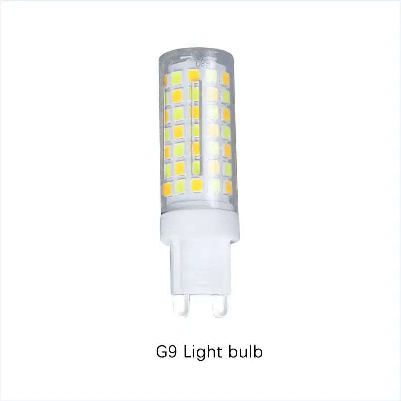 Clear glass g9 led light bulb with white base and yellow leds for decorbites crystal branch chandelier dining room light