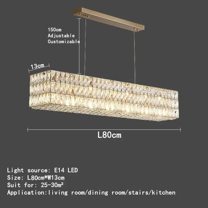 Luxury gold crystal circle pendant chandelier with rectangular gold frame and faceted tiles for dining room lighting decorbites crystal circle