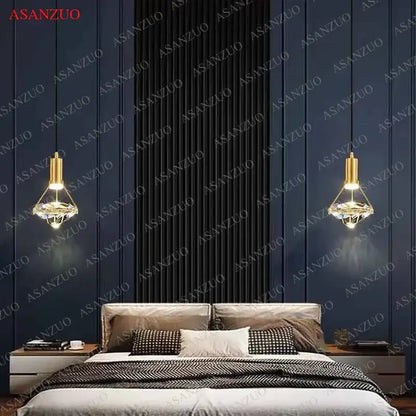 Luxury gold crystal diamond led wall sconce with faceted crystal design for elegant bedroom lighting decorbites crystal diamond