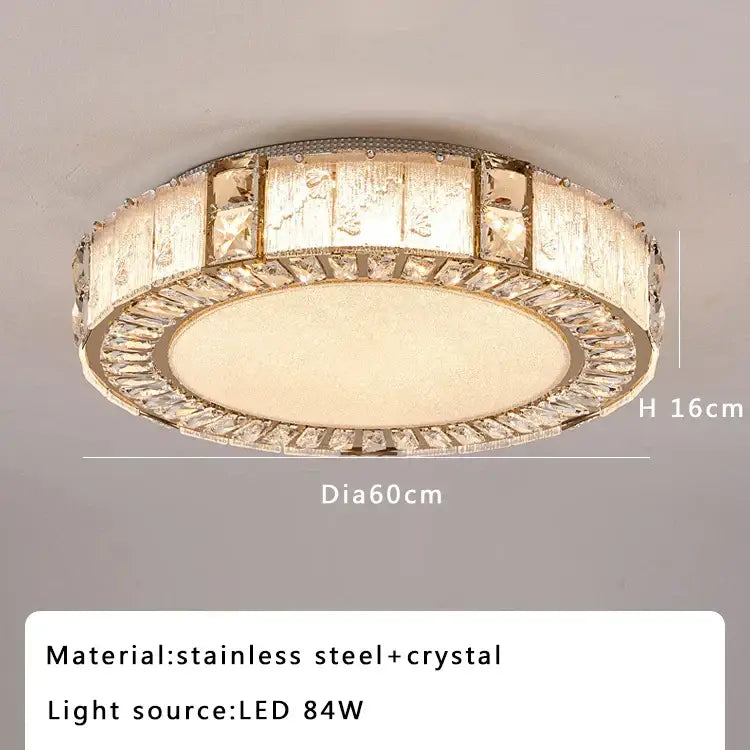Luxury gold crystal glass ceiling light with gold-toned stainless steel frame and led 84w bulb for elegant decorbites crystal glass luxury