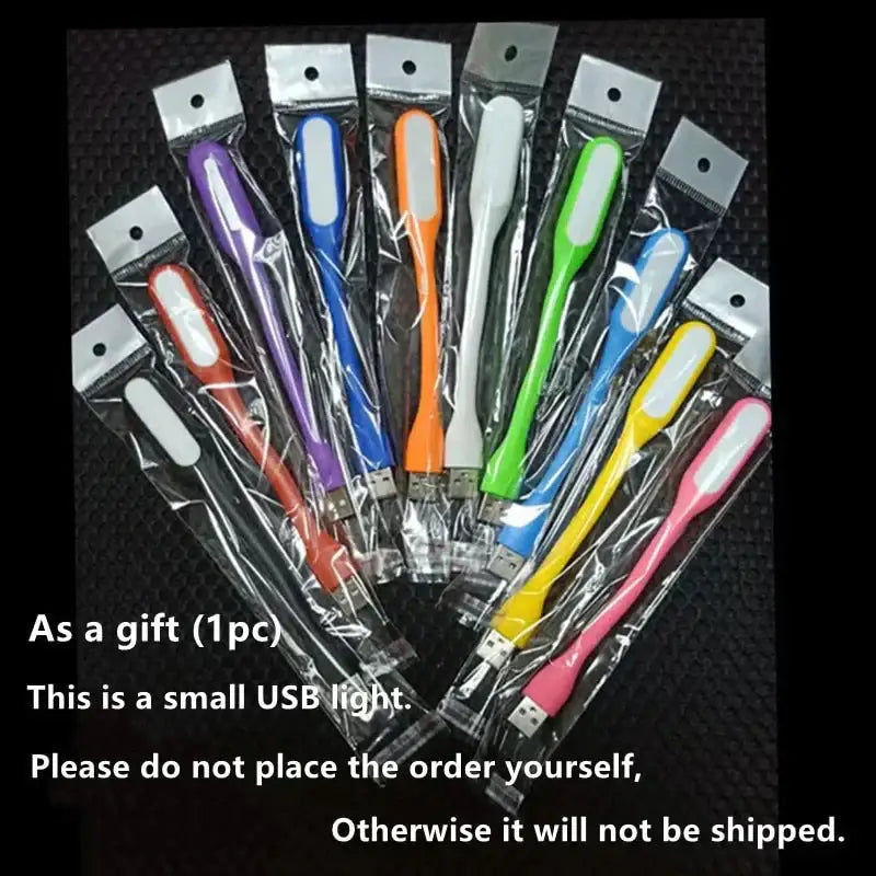 A set of colorful slim usb-powered led desk lamps in purple blue orange green yellow and pink for versatile lighting