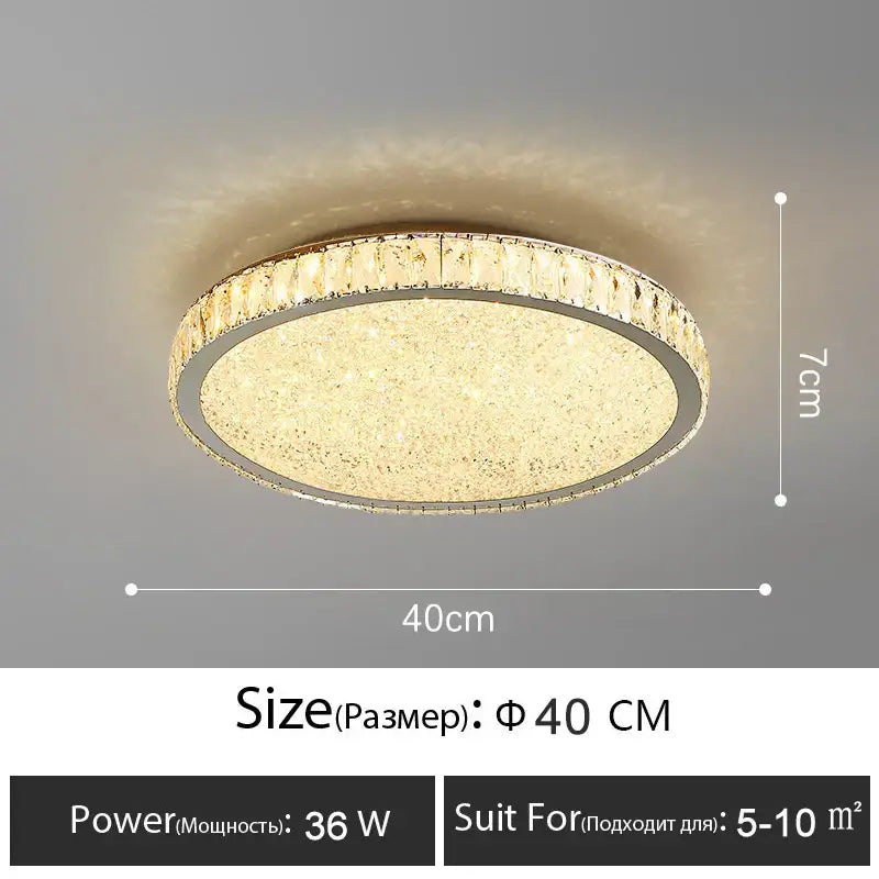 Luxury gold decorbites crystal led ceiling lamp with faceted crystal ring and textured gold center for living room lighting