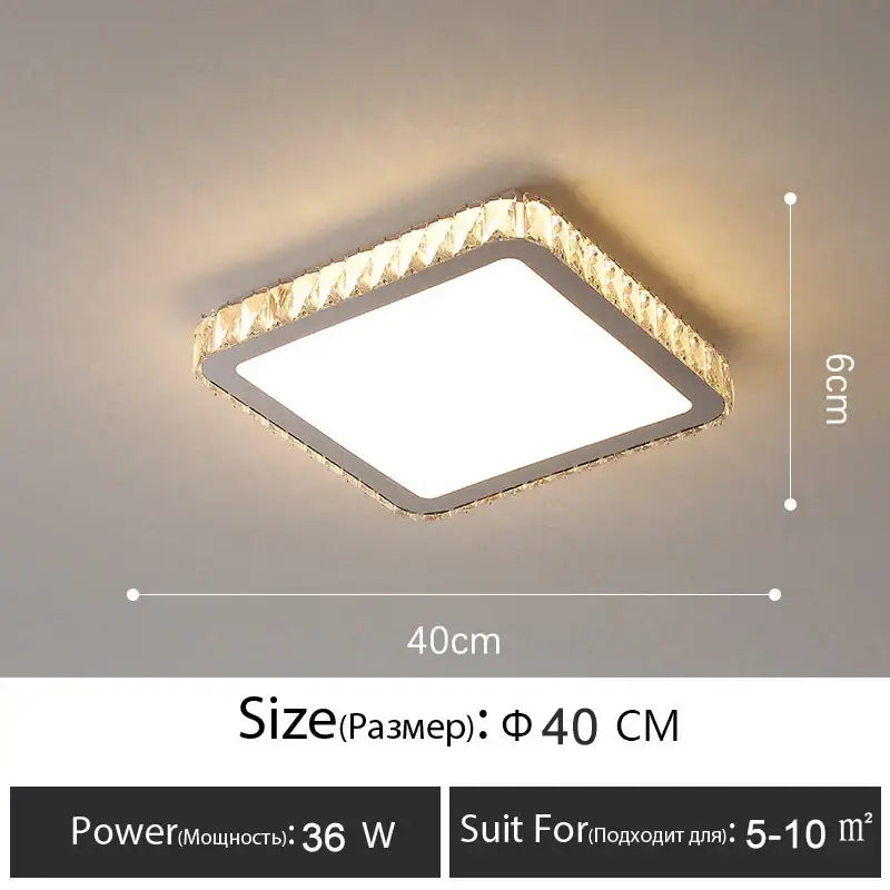 Luxury gold crystal led ceiling lamp with silver frame and ornate decorbites crystal led border for warm lighting