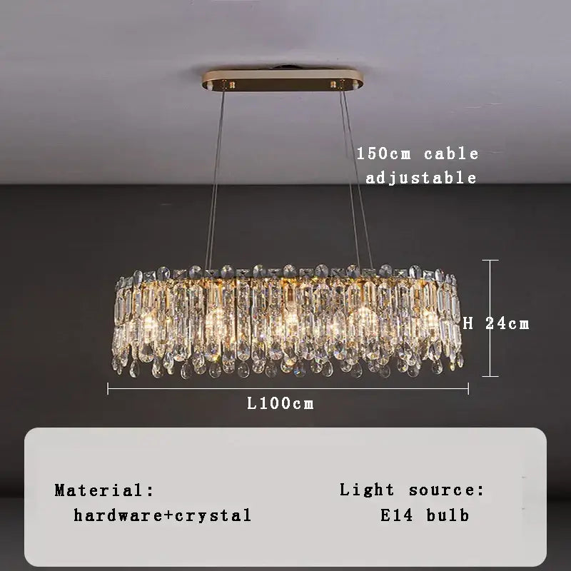 Luxury gold crystal pendant chandelier with cascading crystal droplets and gold-toned decorbites crystal pendant frame
