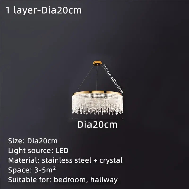 Luxury gold crystal water curtain pendant chandelier with stainless steel frame and cascading crystal droplets for living room decorbites crystal water
