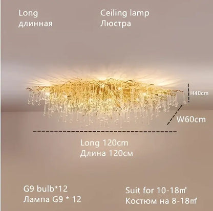 Luxury gold crystal water drop chandelier with a modern cascading design for dining room decorbites crystal water drop lighting