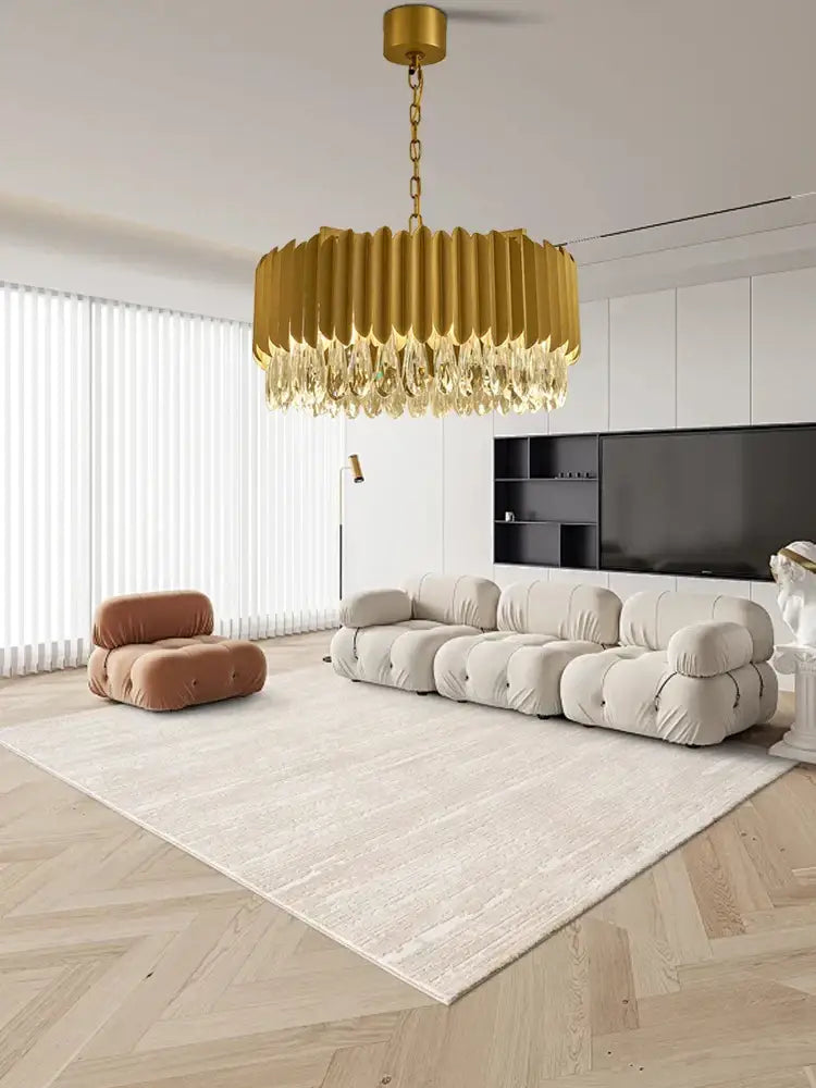Luxury gold pendant lights with fluted cylindrical body and decorbites crystal water droplet accents for dining room decor