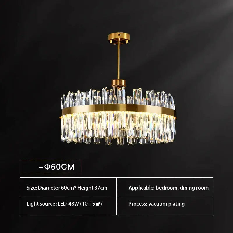 Elegant gold-plated decorbites crystal chandelier with cascading clear prisms for luxury dining room decorbites crystal chandeliers
