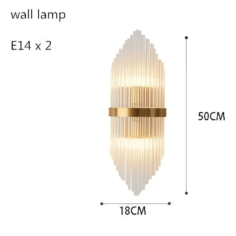 Gold-accented decorbites crystal led wall lamp with translucent glass prisms for modern elegant lighting