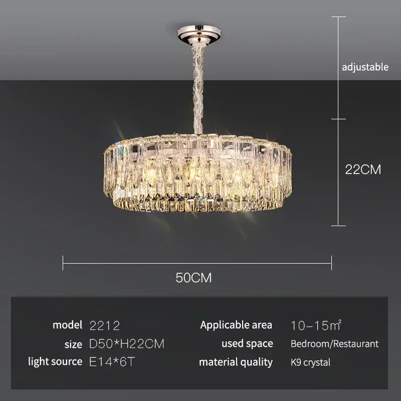 Luxury gold decorbites crystal ring chandelier with a sleek chrome finish and cascading k9 crystals for dining room