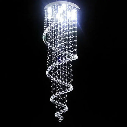 Luxury gold decorbites k9 crystal chandelier with cascading clear faceted beads for elegant living space lighting