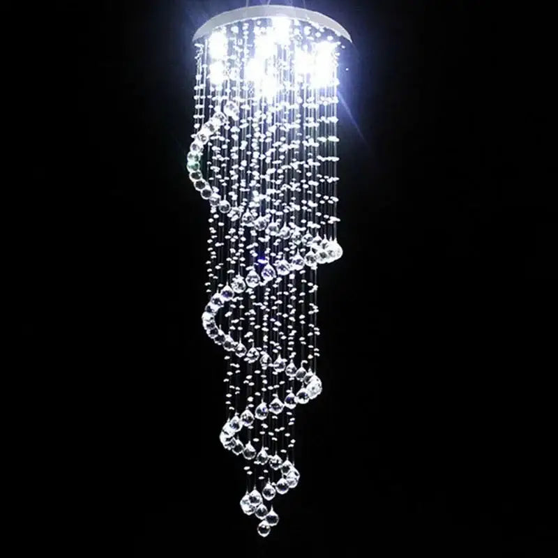 Luxury gold decorbites k9 crystal chandelier with cascading clear faceted beads for elegant living space lighting