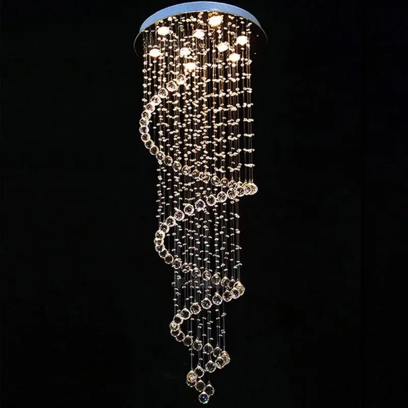 Luxury gold decorbites k9 crystal chandelier with cascading tiers and spiraling design for elegant living space lighting