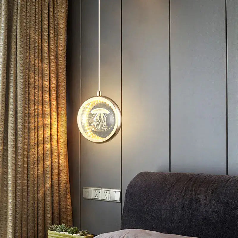 Luxury gold deer crystal ball chandelier pendant light with glowing translucent glass globe and illuminated jellyfish design