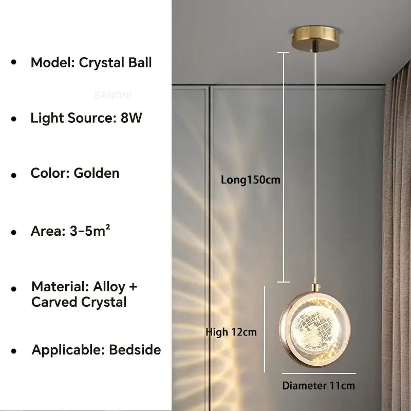 Luxury gold deer crystal ball chandelier pendant light with alloy and carved crystal design for bedroom decorbites decor